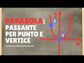 PARABOLA - DETERMINARE L'EQUAZIONE CONOSCENDO VERTICE E PUNTO