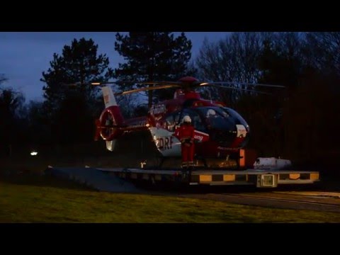 DRF Luftrettung - Letzter Start des Christoph 43 (EC 135 D-HDRC) an seiner alten Station