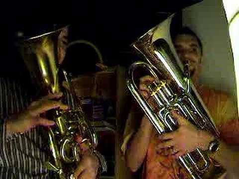 Real Mario Bros Theme on Euphonium and Saxhorn! Just in Bb instead of C... Sorry... www.myspace.com/anthonycaillet.