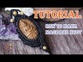 How to make a macrame knot pattern pendant carved buddha stone,Tutorial waxed cord