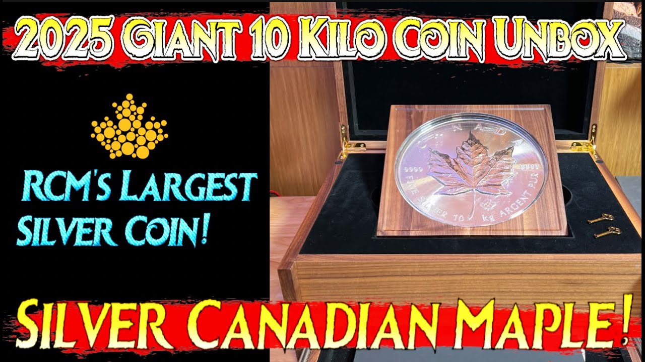 Giant 2025 10 Kilo Silver Canadian Maple Unbox. RC Mint Largest Silver Coin!