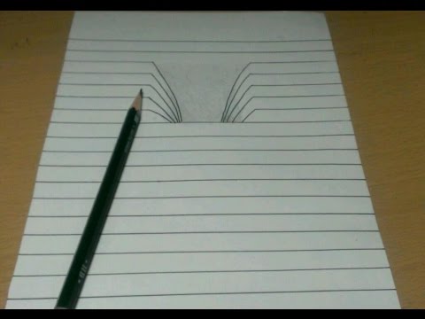 トリックアート ノートに穴を開ける方法 How To Draw 3d Hole Anamorphic Illusion 3d Trick Art Youtube