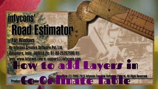 15  Co ordinate Table Settings || Road Estimator Tutorials ||