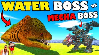 WATER BOSS vs MECHA BOSS and GOLD TURTLE CASTLE SHINCHAN and CHOP in ANIMAL REVOLT BATTLE SIMULATOR