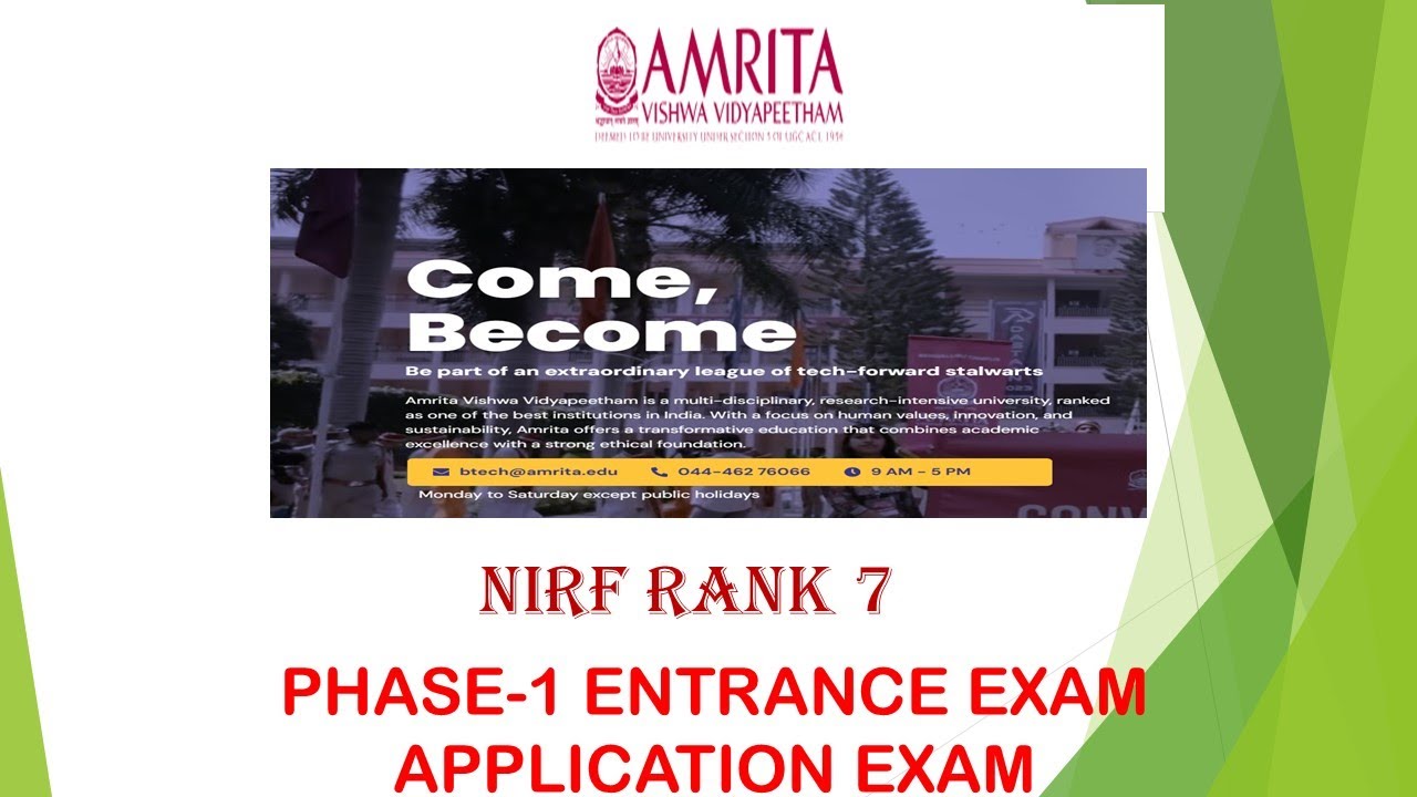 Amrita University | Admission Open | AEEE 2025 |Exam Pattern ...