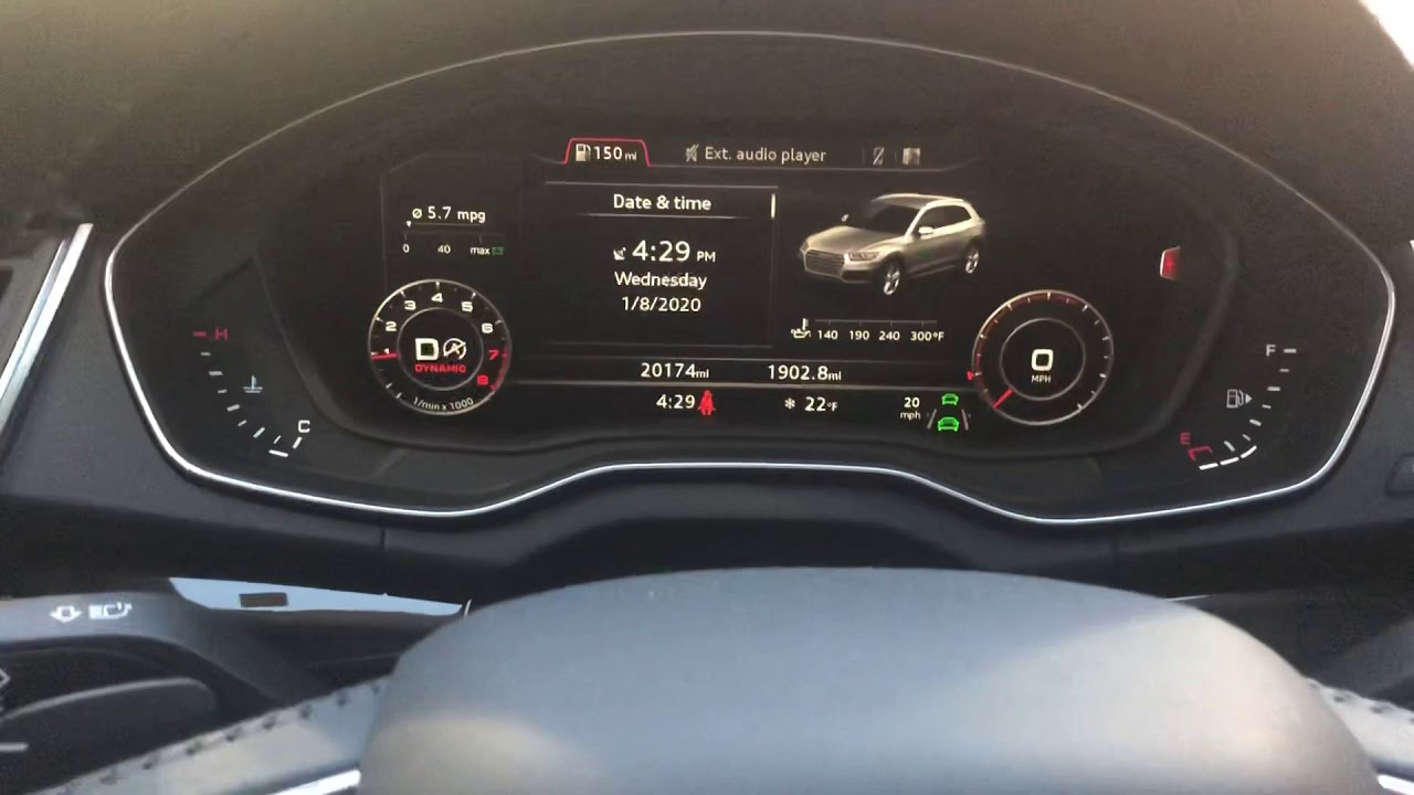 2018 Audi Q5 Digital Dash Board and Adaptive Cruise Control - YouTube