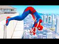SPIDERMAN CRAZY JUMPSFALLS GTA 5 Spider Man Gameplay 