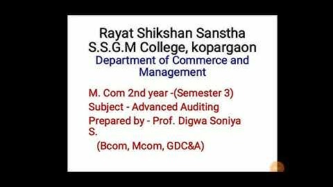 Advanced Auditing chapter no 1st part 4