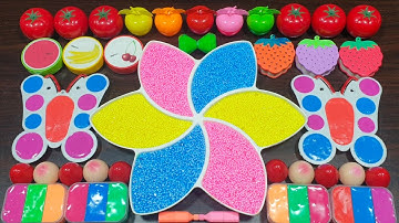 Mixing foam with store bought slime into homemade slime ! Relaxing slime video ! Alex slime