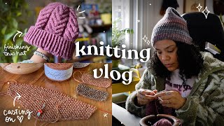 A Cozy Knitting Vlog | Finishing a cabled hat + Casting on for the #BHMcraftivismMAL2024