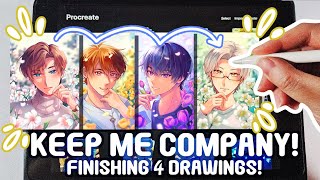Keep Me Company As I Finish 4 Drawings! | No Talking | Soft Music screenshot 4