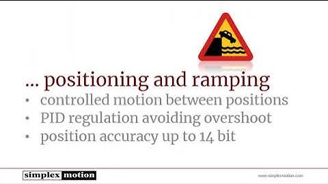 Integrated servomotor, running modes