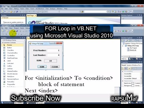 Using For Loop in VB.NET - YouTube