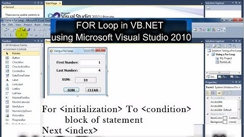 Using For Loop in VB.NET