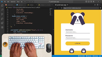 ASMR Coding-Animated Panda Login Page-by Javascript-part1- No Talking