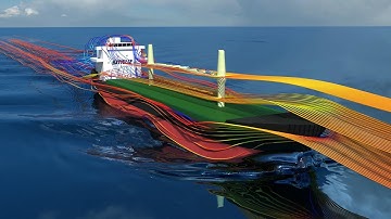 Airflow and wave pattern prediction for full-scale cargo ship operating in calm waters