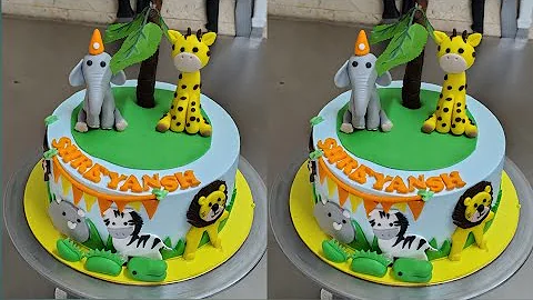 How to make Animal Cake Topper || Birthday Boy Cake | Designer Cakes | Jungle Cake #cake #animalcake