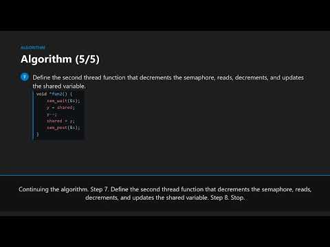 OS Lab 5 Q2 | Mutual Exclusion using Semaphore & Threads | 21CSC202J