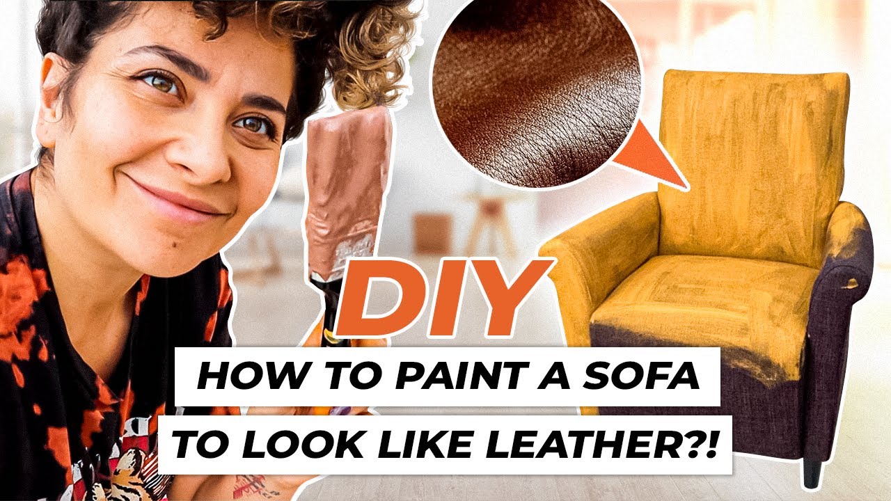 Painting Sofa To Look Like LEATHER! DIY Tutorial YouTube
