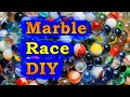 Marble run race game.  Строим трассу из подручных материалов и проводим соревнования.