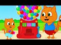 Familia de Gatos - Jackpot La Máquina Gumball Dibujos animados para niños