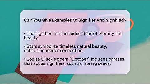 Can You Give Examples Of Signifier And Signified? - The Prose Path