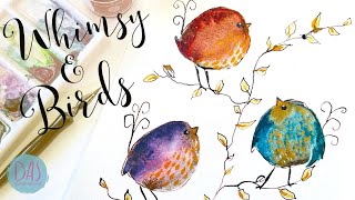 Whimsical Watercolor Birds for Beginners  Easy Tutorial to Master Wet in Wet and Pen and Ink