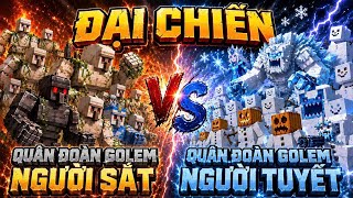 Thử Thách Đại Chiến Quân Đoàn Golem Sắt và Quân Đoàn Người Tuyết Trong Minecraft 🤣 screenshot 4