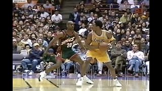 NBA On NBC - Gary Payton Battles Kobe Bryant (RIP) In LA! 1999