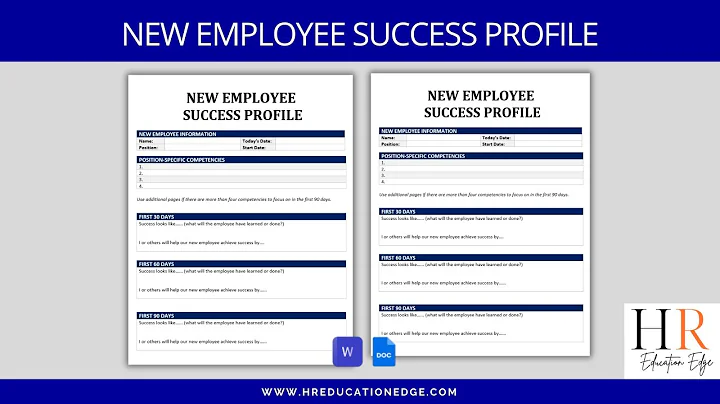 New Hire Success Profile: 30 60 90-day plan, Onboarding Process Employee Goals-New Hire Engagement