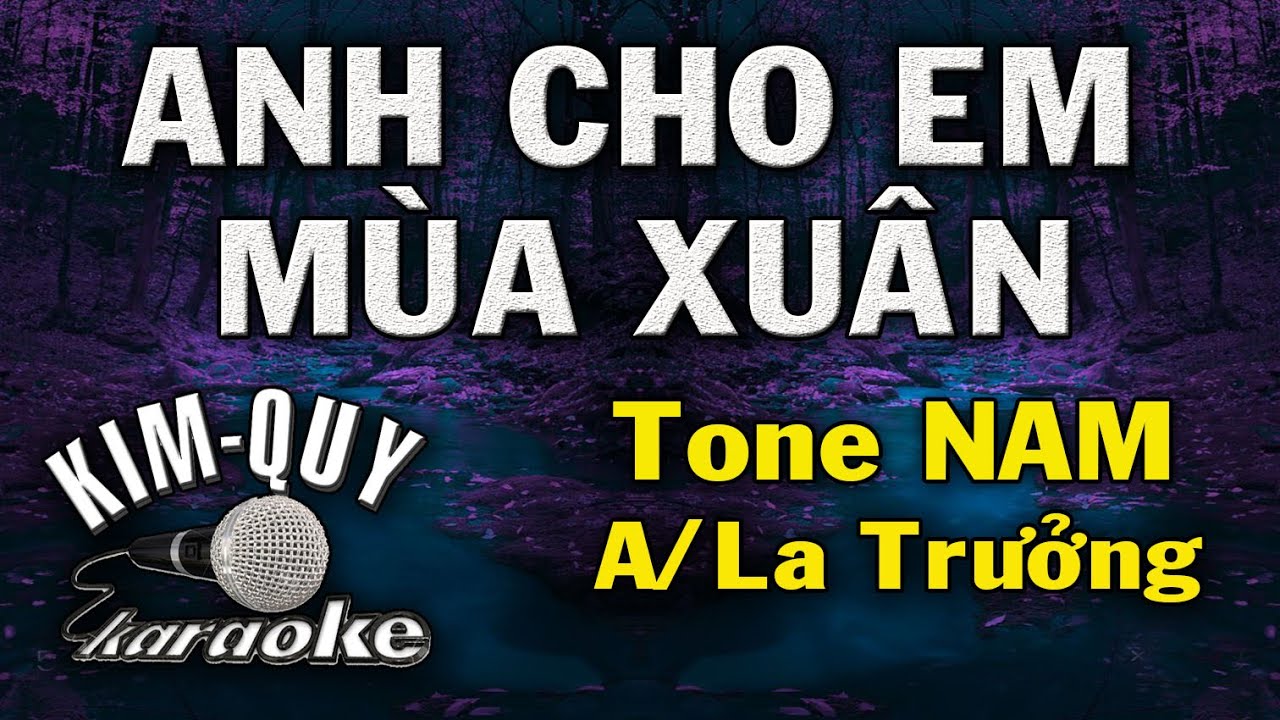 ANH CHO EM MÙA XUÂN - KARAOKE - Tone NAM ( A/La Trưởng )