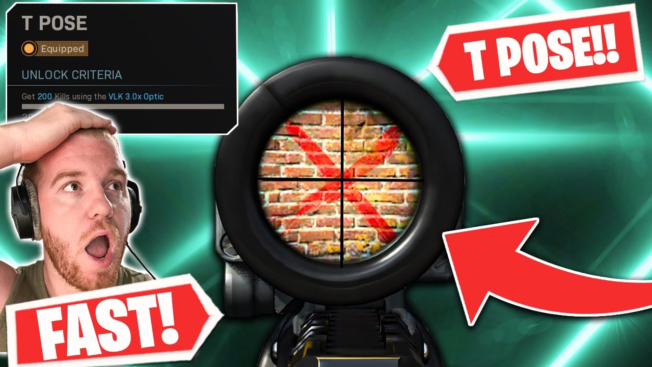 the FASTEST and MOST EFFICIENT WAY to UNLOCK the T POSE RETICLE for WARZONE