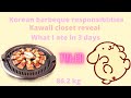 what I ate in 3 days (korean bbq + kawaii closet