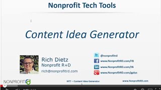 Content Idea Generator - Nonprofit Tech Tools