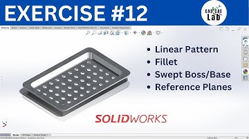 Linear Pattern Feature | Container Exercise | SolidWorks for Beginners | Exercise Series