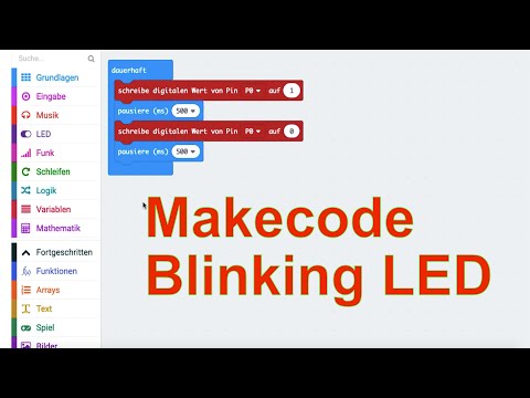 Blinkende LED (Makecode)