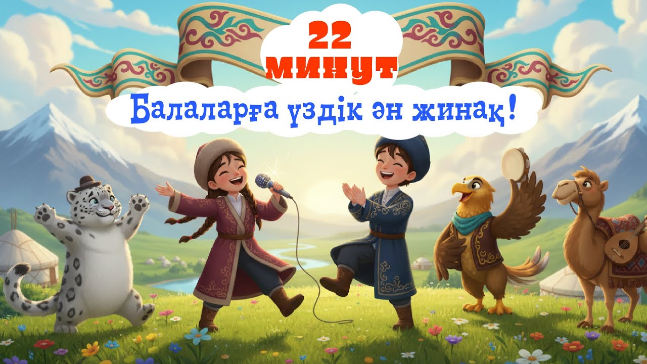🌟 22 минут NON-STOP қазақша балалар әндері | Құлыншақ, Күшігім, Аюым, Тұлпарым, Алма домалап & тағы!