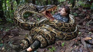 100 Days of Wilderness Survival:A Giant Python Attacks MeandI CatchaWild Porcupine,Linh Tân Building