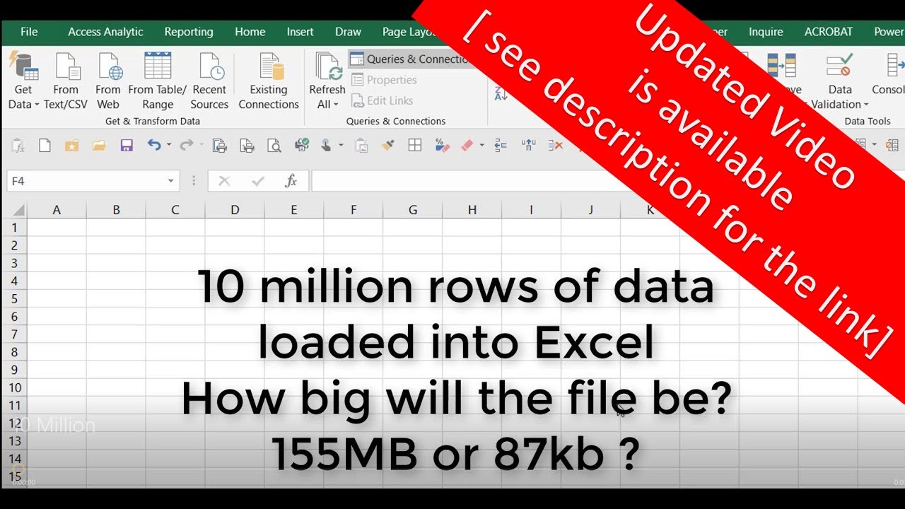 Update 10 Million Rows of Data Loaded into Excel ( **see updated version of this - link in description**)