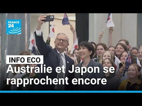 Australie et Japon renforcent leur coop&eacute;ration &eacute;conomique et de d&eacute;fense &bull; FRANCE 24

La Premi&egrave;re ministre japonaise Sanae Takaichi a profit&eacute; de sa premi&egrave;re visite en Australie depuis sa prise de pouvoir pour avancer avec son homologue australien Anthony Albanese sur un rapprochement strat&eacute;gique entre leurs deux Etats.&nbsp;L'indo-pacifique est tr&egrave;s impact&eacute; par l'influence croissante de la Chine dans la r&eacute;gion ainsi que par le blocage du d&eacute;troit d'Ormuz, alors que le Japon d&eacute;pend &agrave; 95% du Moyen-Orient pour ses importations de p&eacute;trole, et &agrave; 11% pour son gaz naturel liqu&eacute;fi&eacute; (GNL).

#Australie #Japon #renforcent #leur #coop&eacute;ration