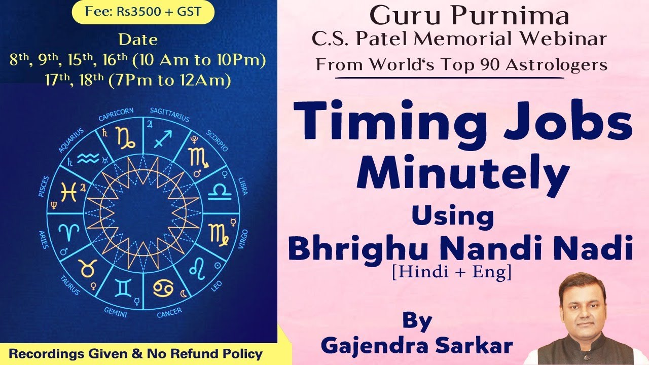 Timing Job Minutely Using Bhrigu Nandi Nadi  Post Guru Purnima Webinar