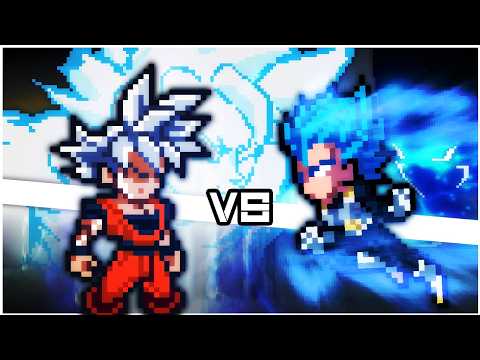 Ultra instinct goku vs Vegeta SSJ Blue Short Sprite Animation - Animated by Sinten
