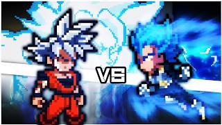 Ultra instinct goku vs Vegeta SSJ Blue Short Sprite Animation - Animated by Sinten
