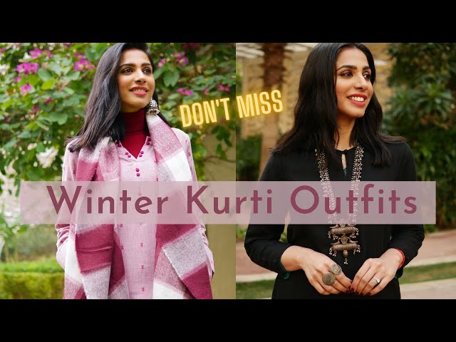 woolen Kurtis winter Kurtis fleece Kurtis Women's Straight Embroidered Woolen  kurti , kurti for winter, woman kurti,