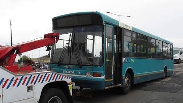 Dennis Dart V644DVU gets towed away