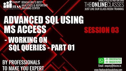 SQL USING MS ACCESS | SESSION 03 | SQL QUERY PART 1