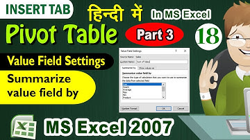 Pivot table value field settings - summarize by options - Excel Pivot Tables | Be A Computer Expert