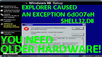 OracleVM Virtual Box | Windows 98 Virtual Machine EXPLORER caused an Exception 6d007eH | SHELL32.Dll