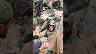 INDIAN ARMY HELICOPTER CRASH IN MARWAH DACHHAN THREE PERSON INJURED /JAI HIND