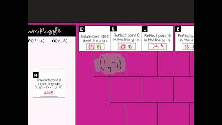 Transformations Sum Puzzle Key for Video